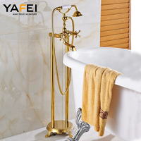 Robinet de baignoire moderne en laiton avec haut débit finition or rose utilisation hôtel fonction chaud/froid vente en gros