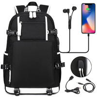 Sac à dos Oxford imprimé avec port USB, unisexe, grande capacité, pour adolescents et étudiants, idéal pour le voyage et le quotidien, en nylon, pour le dropshipping transfrontalier.
