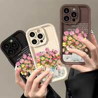 Coque de téléphone INS Fleurs Colorées pour iPhone 16 15 17 18 Pro Max, Couleur Bonbon Givrée, Antichoc, Accessoires Mobiles