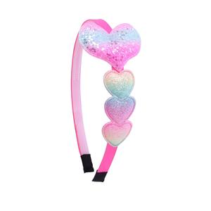 新しい甘い韓国のロマンチックなハートヘアバンド子供の女の子のためのおしゃれなキラキラ派手なヘアバンドレインボーヘアバンドパーティーアクセサリー - Product Image 6