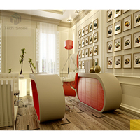 Ensemble de tables et chaises de bureau modernes en bois, design combiné blanc et rouge, convertible