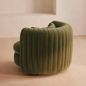 Faddish Vải Nhung Màu Xanh lá cây và khung gỗ giọng ghế khách sạn sang trọng xoay ghế - Product Image 4