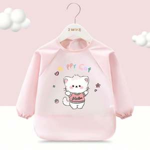 Babero Impermeable de Manga Larga de EVA para Bebés con Bolsillo Recolector, Babero Antimanchas para las Comidas Diarias del Bebé - Product Image 5