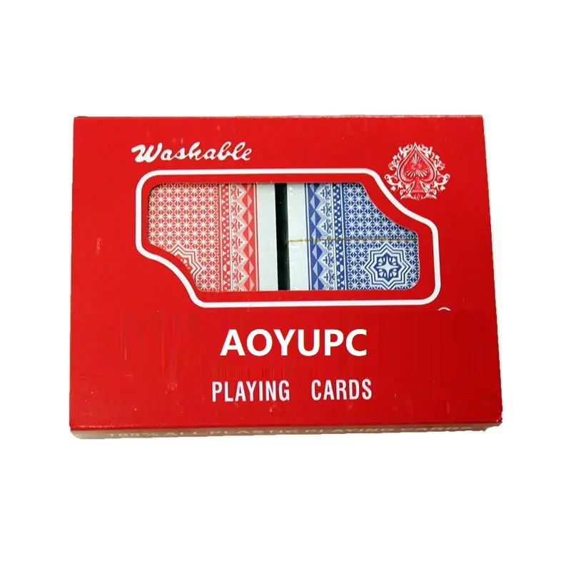 Aypc Top Sales Custom Waterdicht Plastic Klassiek Bordkaartspel Plastic Pokerkaarten Dubbeldeks Set