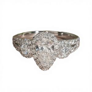 Anillos Ajustables de Oro Sólido de 14K Wuqie, Chapados en Rodio, con Corte de Pera, Certificados por IGI, Clásicos para Mujer, Diseño de Onda Irregular y Cara Ancha - Product Image 4