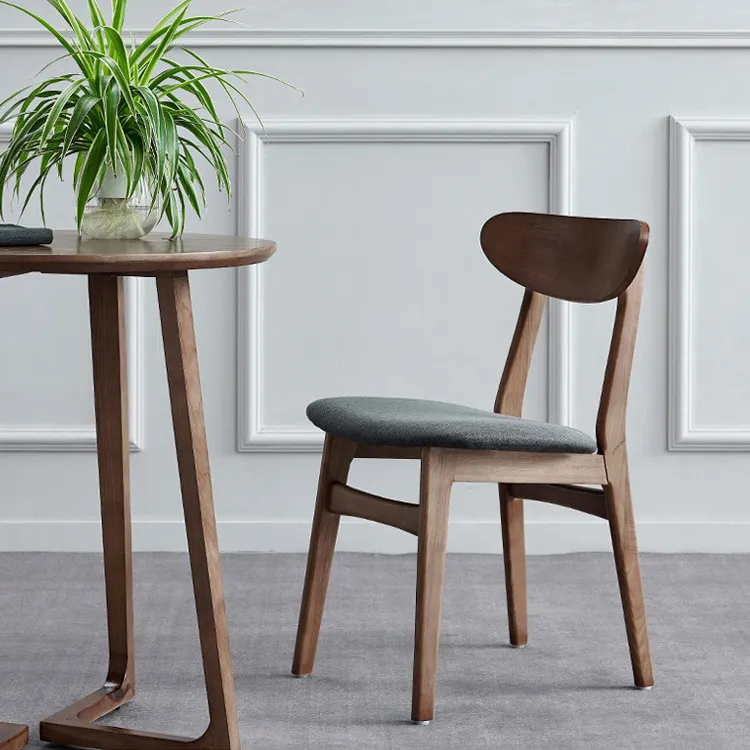 Sedie moderne della sala da pranzo di legno di vendita calda della mobilia del ristorante del tessuto di legno nordico moderno