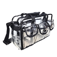 Trousse de Toilette Portable en PVC Transparent 3D avec Fermeture Éclair, Pliable, pour Cosmétiques et Crayons, Résistante à l'Eau