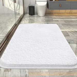 Taille personnalisée de haute qualité Shaggy microfibre tapis de bain tapis de salle de bain vente en gros tapis de bain antidérapant doux tapis de bain