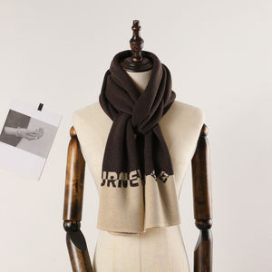 Logo personnalisé 180*30cm châles en Pashmina doux conception d'impression personnalisée écharpe chaude d'hiver en laine mélangée - Product Image 2