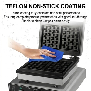 Máquina para Hacer Waffles de Acero Inoxidable con Superficie Antiadherente, Plancha para Waffles de Calentamiento Rápido para Uso Doméstico y en Panaderías - Product Image 3