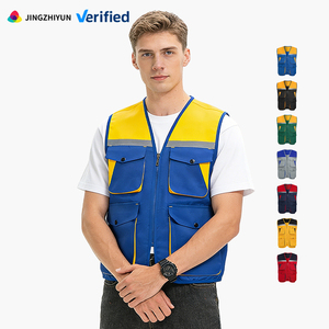 <span class=keywords><strong>Gilet</strong></span> de sécurité unisexe résistant aux plis et au boulochage, multi-poches, avec bandes réfléchissantes, color block, logo personnalisé pour événements d'équipe - Product Image 1