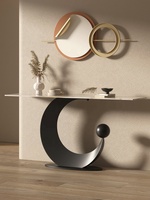 Table console en métal italien de luxe léger, mobilier de maison, entrée, porche, couloir - Minimaliste, créative, décorative, étroite