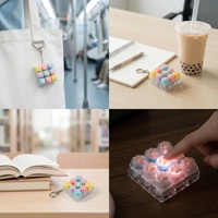Porte-clés mécanique personnalisé LED Leycap avec 2/3/4 touches, testeur de commutateurs de clavier, porte-clés avec lumière LED, clavier anti-stress