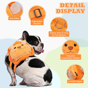 V099 Vente en gros Sac à dos mignon avec harnais <span class=keywords><strong>pour</strong></span> animaux de compagnie, doux et réglable, sans traction, avec anneau en D, <span class=keywords><strong>pour</strong></span> les aventures en plein air et les voyages. - Product Image 2
