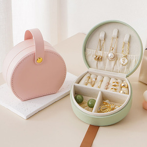 <span class=keywords><strong>Caja</strong></span> <span class=keywords><strong>Organizadora</strong></span> de Joyas Portátil Tipo Bolso para Collares, Pendientes y Anillos, Estuche de Viaje para Joyería de PU - Product Image 4