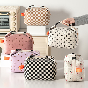 Borsa Termica per il Pranzo, Borsa Isolante Floreale in Velluto a Coste, Contenitore Termico per Alimenti, Borsa Frigo Portatile da Picnic, Riutilizzabile per Donne - Product Image 2