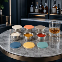 Bestseller transfrontalier : Ensemble de 6 mini-coupelles à sauce en acier inoxydable 304 avec couvercles, design moderne et minimaliste, pour assaisonnements domestiques