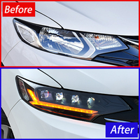 Ensemble de phares LED KGKB pour Honda Fit Jazz GK5 2014-2020, lentille de projecteur améliorée, clignotant séquentiel, Plug & Play