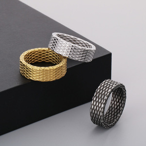 Bijoux nouvelle bague en diamant Japon et Corée du Sud <span class=keywords><strong>tout</strong></span> tendance à faire ancienne bague pour homme en acier inoxydable grain de diamant - Product Image 1
