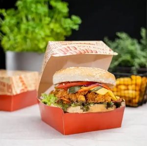 PM Desechable Biodegradable Logotipo personalizado Impreso Fiambrera Comida rápida Hamburguesa Caja para llevar Embalaje de cartón corrugado - Product Image 5