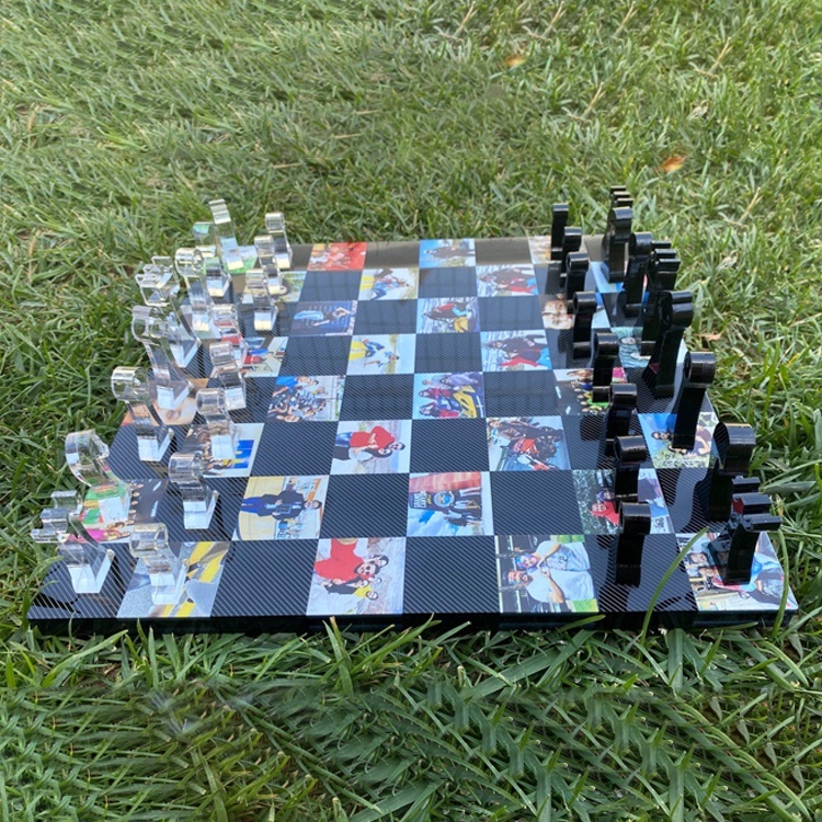 Acrylic Glass Chess Pieces With Board Handmade Lucite Chess Set Unique Chess Pieces Board Game