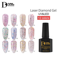 Esmalte de Uñas en Gel BD Laser Shiny Diamond, Colección de Esmaltes de Uñas en Gel Reflectantes Disco Súper Modernos, Esmalte de Uñas en Gel con Brillo de Diamante Láser Único