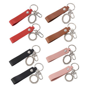 Porte-clés en cuir, cadeau <span class=keywords><strong>d</strong></span>'affaires, mode, sublimation vierge, photo, breloque en métal, porte-clés en cuir PU - Product Image 5