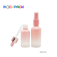 Flacons compte-gouttes d'huile essentielle en verre rose givré de 5ml 10ml 15ml 20ml 30ml 50ml 100ml