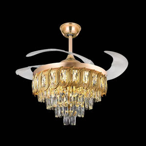 Ventilateur de plafond LED moderne de 42 pouces avec moteur CC, télécommande, design invisible pour chambre à coucher, salon, simple et confortable - Product Image 3