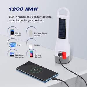 Lampe torche solaire rechargeable, LED super lumineuse, 1000 lumens, étanche, pour les pannes de courant, la maison, le camping, la survie en plein air - Product Image 6