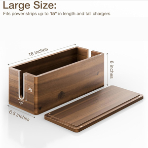 <span class=keywords><strong>Caja</strong></span> Organizadora de Cables de Madera de Acacia, Ocultador de Enchufes, <span class=keywords><strong>Caja</strong></span> de Almacenamiento de Cables <span class=keywords><strong>para</strong></span> Oficina, Cables de <span class=keywords><strong>Router</strong></span>, Debajo del Escritorio - Product Image 2