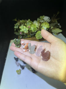 Grosir Mini kualitas tinggi alami hitam Obsidian kuarsa mawar Amethyst 2.5cm campuran kristal ukiran hewan ayam untuk hadiah - Product Image 6