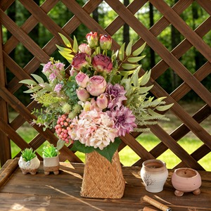 Bouquet de fleurs artificielles CallaFloral, hortensia en tissu tissé plastique, décoration d'intérieur, accessoires de photographie - Product Image 1