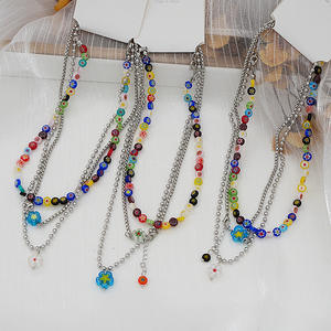 Collar Doble de Metal con Flores de Cristal Estilo Retro Milenio 2022, Gargantilla de Color, Cadena para Clavícula, a la Moda - Product Image 3