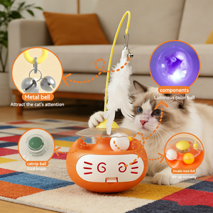 Mainan Tongkat Bulu Kucing Baru dengan Desain Bercahaya dan Catnip, Menghilangkan Kebosanan, Mainan Interaktif untuk Kucing dan Anak Kucing, Perlengkapan Hewan Peliharaan - Product Image 1