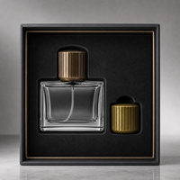 Tapa de Perfume Cilíndrica de Aleación de Zinc con Rayas Verticales Estilo Vintage, Tapa Metálica en Bronce Dorado Antiguo para Botella de Perfume