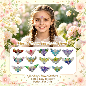 Autocollants en strass adhésifs <span class=keywords><strong>pour</strong></span> le front, style floral, <span class=keywords><strong>pour</strong></span> enfants, prix de gros - Product Image 2