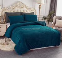 Nouvel ensemble de couvertures en sherpa Borrego ultra douces, épaisses et lourdes, taille Queen, 3 pièces, écologiques, ensembles de couettes, couvre-lit, couverture