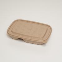 Boîte alimentaire rectangulaire jetable en fibre de coque de riz, biodégradable, sans BPA, 750 ml, avec couvercle, pour emporter, vaisselle