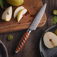 Ensemble de couteaux de cuisine en acier en poudre M390 personnalisé avec manche en bois de fer du désert de luxe 62 HRC