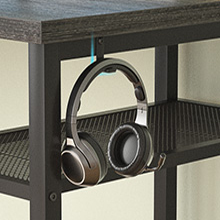 Nhỏ L hình chơi game bàn với ổ cắm điện L hình LED máy tính bàn với màn hình đứng & Lưu trữ Kệ góc Gamer bàn - Product Image 4