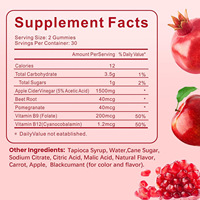 Gummies véganes Keto fruitées au vinaigre de cidre de pomme pour la perte de poids, 1500mg, brûle-graisses, coupe-faim, stimule le métabolisme, 3g*60