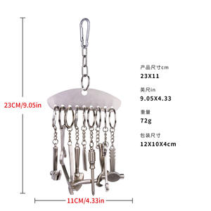 Groothandel Birdstory Duurzaam RVS Papegaai Speelgoed Kauwbaar Vogelbenodigdheden 23x11cm Binnengebruik Vermaaklijk Amusant Belletje - Product Image 2