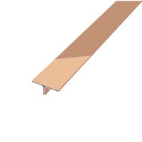 Profilés en forme de T en acier inoxydable 304 PVD de 15 mm pour la décoration murale, garniture de carrelage en forme de T, miroir doré, or rose, finition brossée