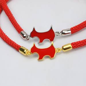 Handmade S925 <b>Silver</b> Destiny Year Red <b>Rope</b> Drop Glue Zodiac Dog Style <b>Bracelet</b> Versatile Small Fresh 477 Fashion Charm <b>Bracelets</b> - Product Image 3