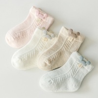 Chaussettes d'été fines en maille respirante à motif de dessin animé pour bébés, ouverture ample, pour nouveau-nés de 0 à 3 ans, vente en gros