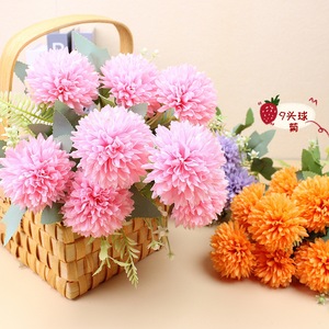 AF15010 fiori artificiali crisantemo palla fiori di seta ortensia <span class=keywords><strong>Bouquet</strong></span> da sposa per casa giardino ufficio festa caffè - Product Image 4