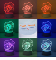 Lampe de Nuit 3D en Acrylique Effet Illusion Optique, Décoration de Chambre, 7 Couleurs, Lampe de Table Méduse Tactile, Anime Personnalisé, Dessin Animé Créatif, Vente Chaude