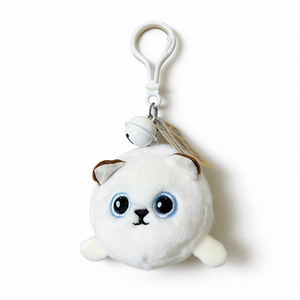 Cute Plush White Cat Keychain <b>Soft</b> Stuffed Animal Pendant Bag Charm Cartoon Decoration for <b>Kids</b> Girl Daily <b>Play</b> Birthday Gift - Product Image 1