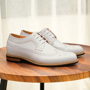 Men's Premium Top-Grain Cowhide Leather Business Shoes Summer Commuter with PU <b>Insole</b> Genuine Leather - Product Image 2